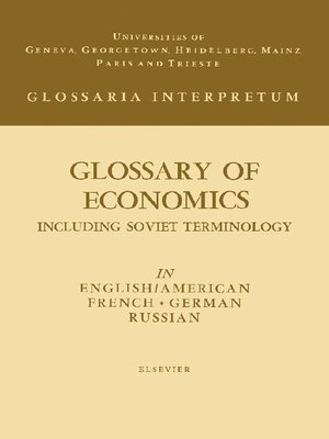 cover image of Glossary of Economics
